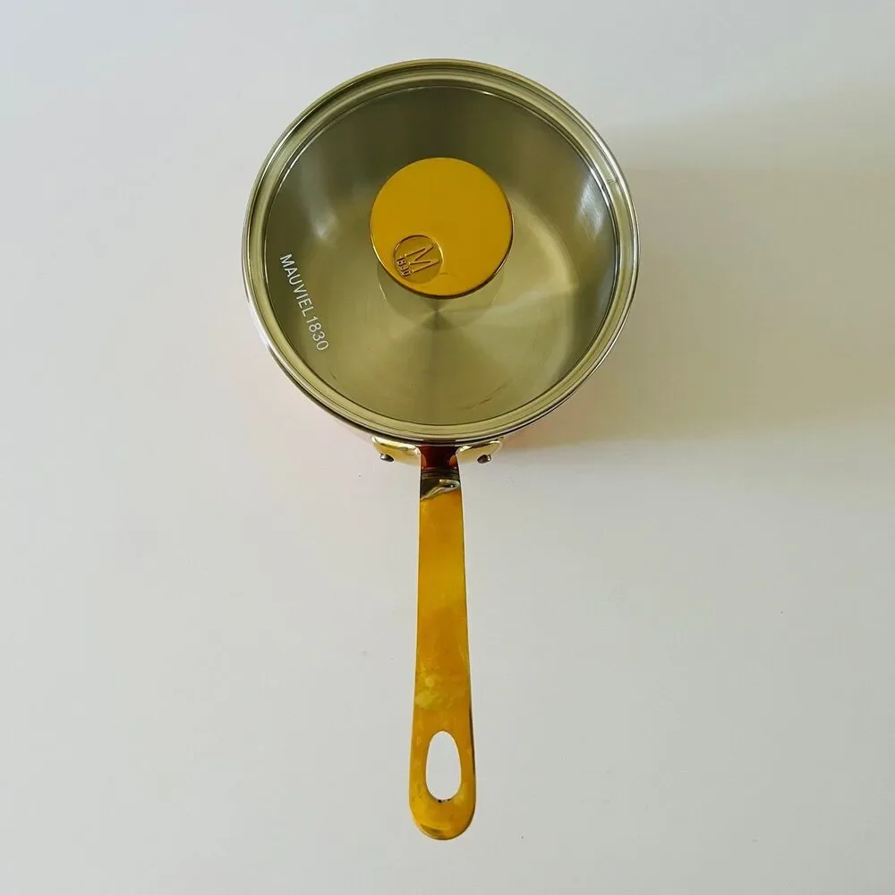 MAUVIEL 1.9QT M Triply Copper Sauce Pan with Glass Lid